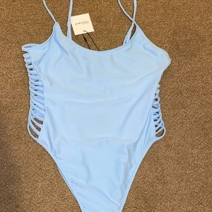 Light blue one piece Bathing suit